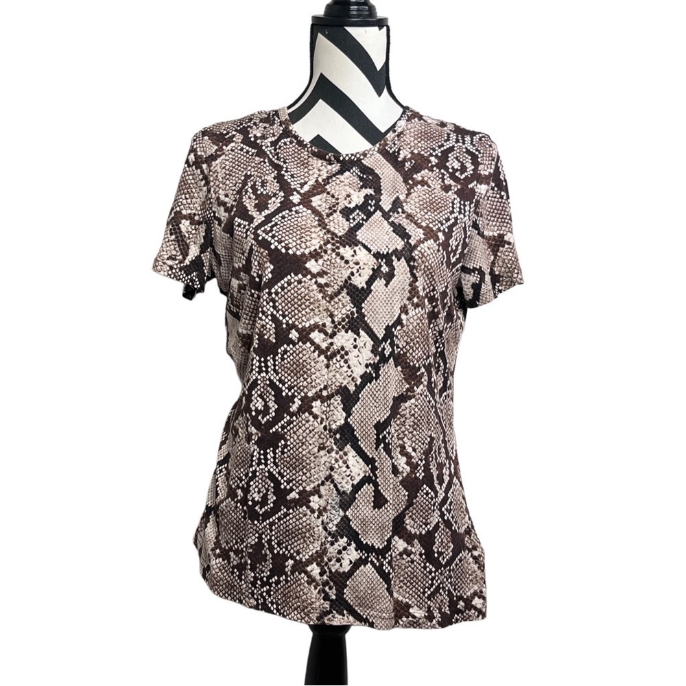 Altuzarra for Target Snake Print Sz L Fitted Short-Sleeve Top